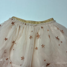 Load image into Gallery viewer, Girls cotton lined, tulle &amp; glitter skirt, elasticated, no labels, L: 30cm, W: 24cm across unstretched, EUC, size 4-5,  