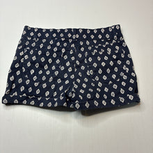 Load image into Gallery viewer, Girls Anko, navy &amp; white stretch cotton shorts, adjustable, EUC, size 8,  