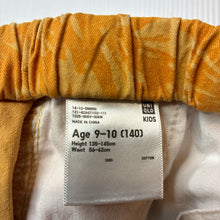Load image into Gallery viewer, Boys Uniqlo, yellow &amp; orange cotton shorts, elasticated, GUC, size 9-10,  