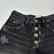 Load image into Gallery viewer, Girls Zara, distressed stretch denim jean shorts, adjustable, NEW, size 9,  
