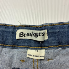 Load image into Gallery viewer, Girls Breakers, stretchy denim shorts, adjustable, GUC, size 14,  