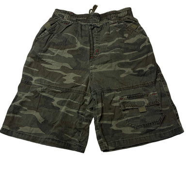 Boys Shock Resistant, cotton camo print shorts, elasticated, wash fade, FUC, size 10,  