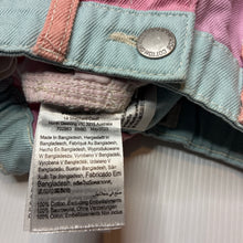 Load image into Gallery viewer, Girls Cotton On, colour block denim shorts, adjustable, EUC, size 7,  