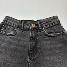 Load image into Gallery viewer, Girls Zara, dark stretch denim shorts, adjustable, EUC, size 8,  