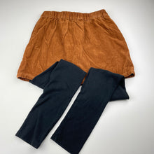 Load image into Gallery viewer, Girls HAZZYS, corduroy skirt, built-in leggings, elasticated, Inside leg: 60cm, EUC, size 12,  