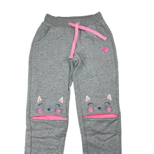 Load image into Gallery viewer, Girls Target, fleece lined track pants, novelty knees, Inside leg: 47.5cm, GUC, size 5,  
