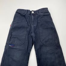 Load image into Gallery viewer, Boys Fred Bare, dark denim pants, elasticated, Inside leg: 39.5cm, light wear on cuffs, FUC, size 4,  