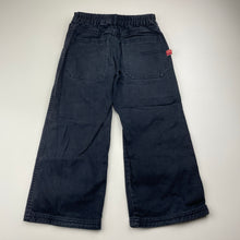 Load image into Gallery viewer, Boys Fred Bare, dark denim pants, elasticated, Inside leg: 39.5cm, light wear on cuffs, FUC, size 4,  