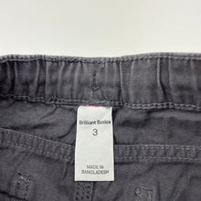 Load image into Gallery viewer, Boys Brilliant Basics, grey cotton casual pants, elasticated, Inside leg: 40.5cm, GUC, size 3,  