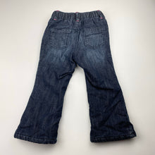 Load image into Gallery viewer, Girls Old Navy, thick fleece lined denim pants, adjustable, Inside leg: 30.5cm, GUC, size 2,  