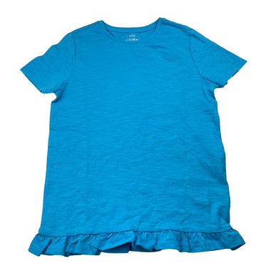 Girls M&S, blue cotton tee / top, EUC, size 7-8,  