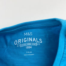 Load image into Gallery viewer, Girls M&amp;S, blue cotton tee / top, EUC, size 7-8,  