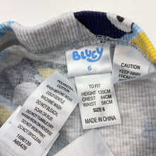 Load image into Gallery viewer, Unisex Bluey, ribbed pyjama top &amp; bottoms, EUC, size 6,  