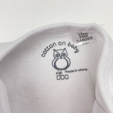 Load image into Gallery viewer, Unisex Cotton On, white cotton bodysuit / romper, EUC, size 000,  