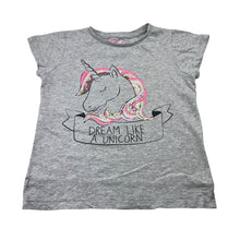 Load image into Gallery viewer, Girls Cotton On, grey marle tee / top, sequin unicorn, GUC, size 6,  