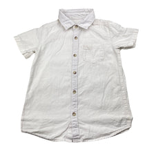 Load image into Gallery viewer, Boys white, linen blend short sleeve shirt, no labels, armpit to armpit: 30.5cm, FUC, size 4,  