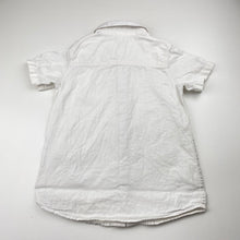 Load image into Gallery viewer, Boys white, linen blend short sleeve shirt, no labels, armpit to armpit: 30.5cm, FUC, size 4,  