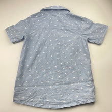 Load image into Gallery viewer, Boys Milkshake, lightweight cotton short sleeve shirt, dinosaurs, marks back left sleeve, FUC, size 6,  