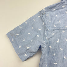 Load image into Gallery viewer, Boys Milkshake, lightweight cotton short sleeve shirt, dinosaurs, marks back left sleeve, FUC, size 6,  