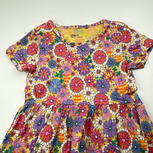 Load image into Gallery viewer, Girls Anko, colourful floral cotton casual dress, GUC, size 7, L: 59cm