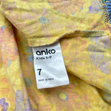 Load image into Gallery viewer, Girls Anko, colourful floral cotton casual dress, GUC, size 7, L: 59cm