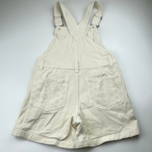 Load image into Gallery viewer, Girls Target, cream denim overalls / shortalls, EUC, size 7,  
