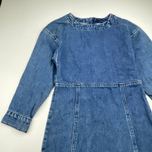 Load image into Gallery viewer, Girls Seed, denim long sleeve dress, GUC, size 10, L: 69cm