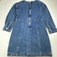 Load image into Gallery viewer, Girls Seed, denim long sleeve dress, GUC, size 10, L: 69cm