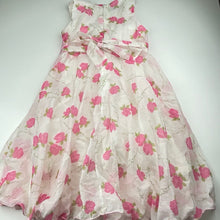 Load image into Gallery viewer, Girls AILARMAND, cotton lined lightweight floral party dress, GUC, size 10, L: 73cm
