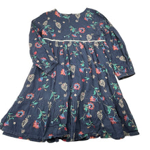 Load image into Gallery viewer, Girls Milkshake, lined floral cotton long sleeve dress, GUC, size 5, L: 60cm