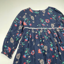 Load image into Gallery viewer, Girls Milkshake, lined floral cotton long sleeve dress, GUC, size 5, L: 60cm