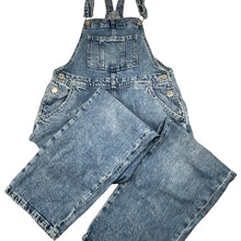 Load image into Gallery viewer, Girls H&amp;M, stretch denim overalls / dungarees, Inside leg: 60cm, GUC, size 10,  
