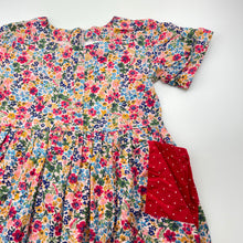 Load image into Gallery viewer, Girls Oobi, colourful floral cotton dress, GUC, size 8, L: 65cm