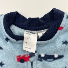 Load image into Gallery viewer, Boys Anko, fleece sleepsuit / pyjamas, FUC, size 1,  