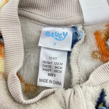 Load image into Gallery viewer, Unisex Bluey, fleece sleepsuit / pyjamas, GUC, size 6,  