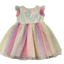 Load image into Gallery viewer, Girls Target, colourful tulle &amp; sequin party dress, EUC, size 2, L: 45cm