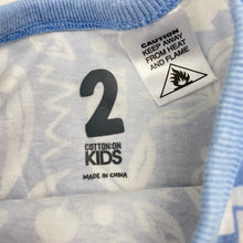 Load image into Gallery viewer, Unisex Cotton On, stretchy pyjama tee / top, dinosaurs, FUC, size 2,  