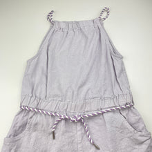 Load image into Gallery viewer, Girls David Jones, lilac linen / cotton playsuit, light mark back left shorts, FUC, size 10,  