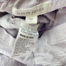 Load image into Gallery viewer, Girls David Jones, lilac linen / cotton playsuit, light mark back left shorts, FUC, size 10,  