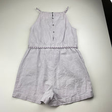 Load image into Gallery viewer, Girls David Jones, lilac linen / cotton playsuit, light mark back left shorts, FUC, size 10,  