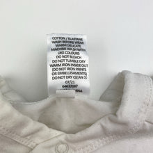 Load image into Gallery viewer, Unisex Target, organic cotton blend zip romper, pilling, FUC, size 000,  