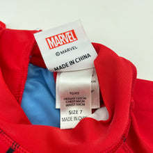 Load image into Gallery viewer, Boys Marvel, Spiderman rashie suit / surf suit, pilling, FUC, size 7,  