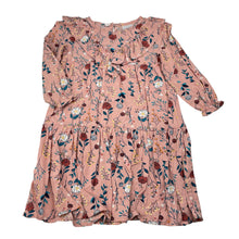 Load image into Gallery viewer, Girls Mango, viscose floral long sleeve dress, EUC, size 4, L: 54cm