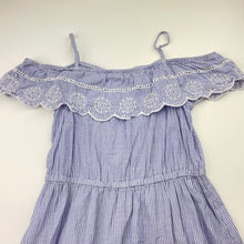 Load image into Gallery viewer, Girls H&amp;M, broderie trim lightweight cotton summer dress, FUC, size 7, L: 70cm