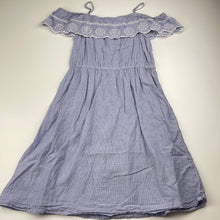 Load image into Gallery viewer, Girls H&amp;M, broderie trim lightweight cotton summer dress, FUC, size 7, L: 70cm