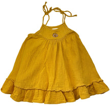 Load image into Gallery viewer, Girls GHANDA, embroidered crinkle cotton summer dress, GUC, size 1-2, L: 45cm