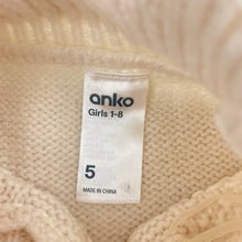 Load image into Gallery viewer, Girls Anko, cable knit long sleeve dress, EUC, size 5, L: 58cm