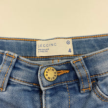Load image into Gallery viewer, Girls Target, stretch denim jeans / jeggings, elasticated, Inside leg: 38.5cm, GUC, size 4,  