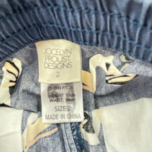Load image into Gallery viewer, Unisex JOCELYN PROUST DESIGNS, lightweight cotton shorts, elasticated, wash fade, FUC, size 2,  