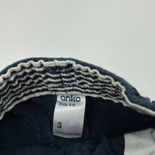 Load image into Gallery viewer, Boys Anko, navy linen / cotton shots, elasticated, wash fade, FUC, size 3,  